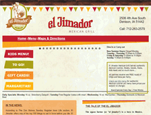Tablet Screenshot of eljimadormexicangrill.com